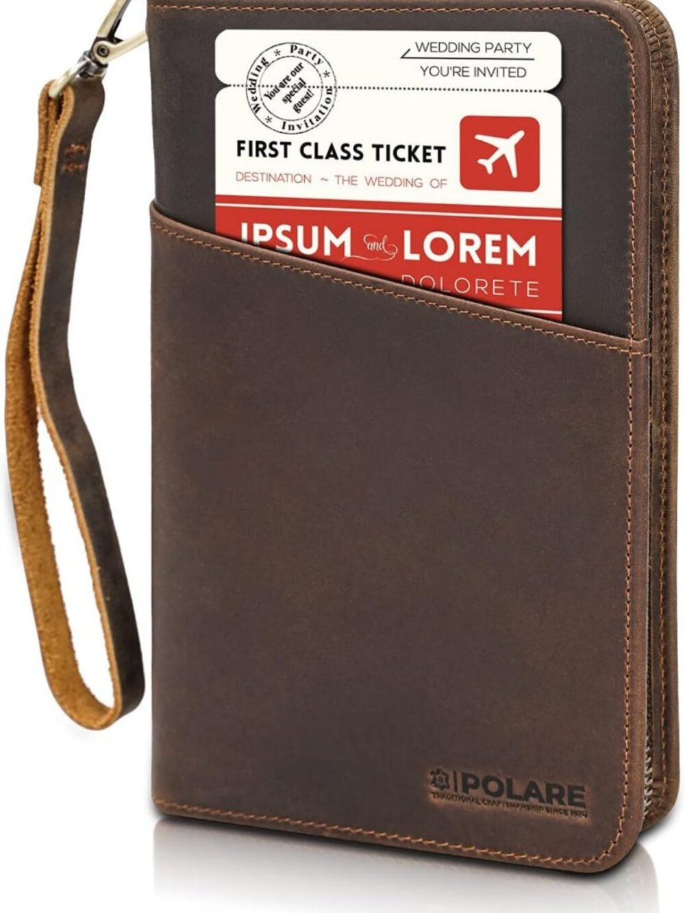 RFID Blocking Full Grain Leather Passport Holder for Travel - Holds 6 Passports